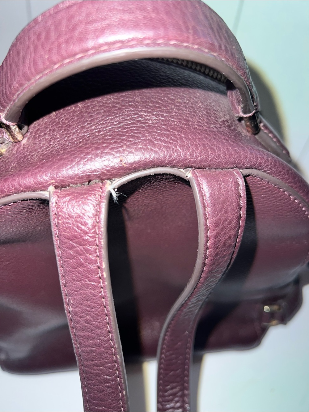 kate spade Mini Pebbled Leather Backpack in Burgundy - Picture 5 of 9